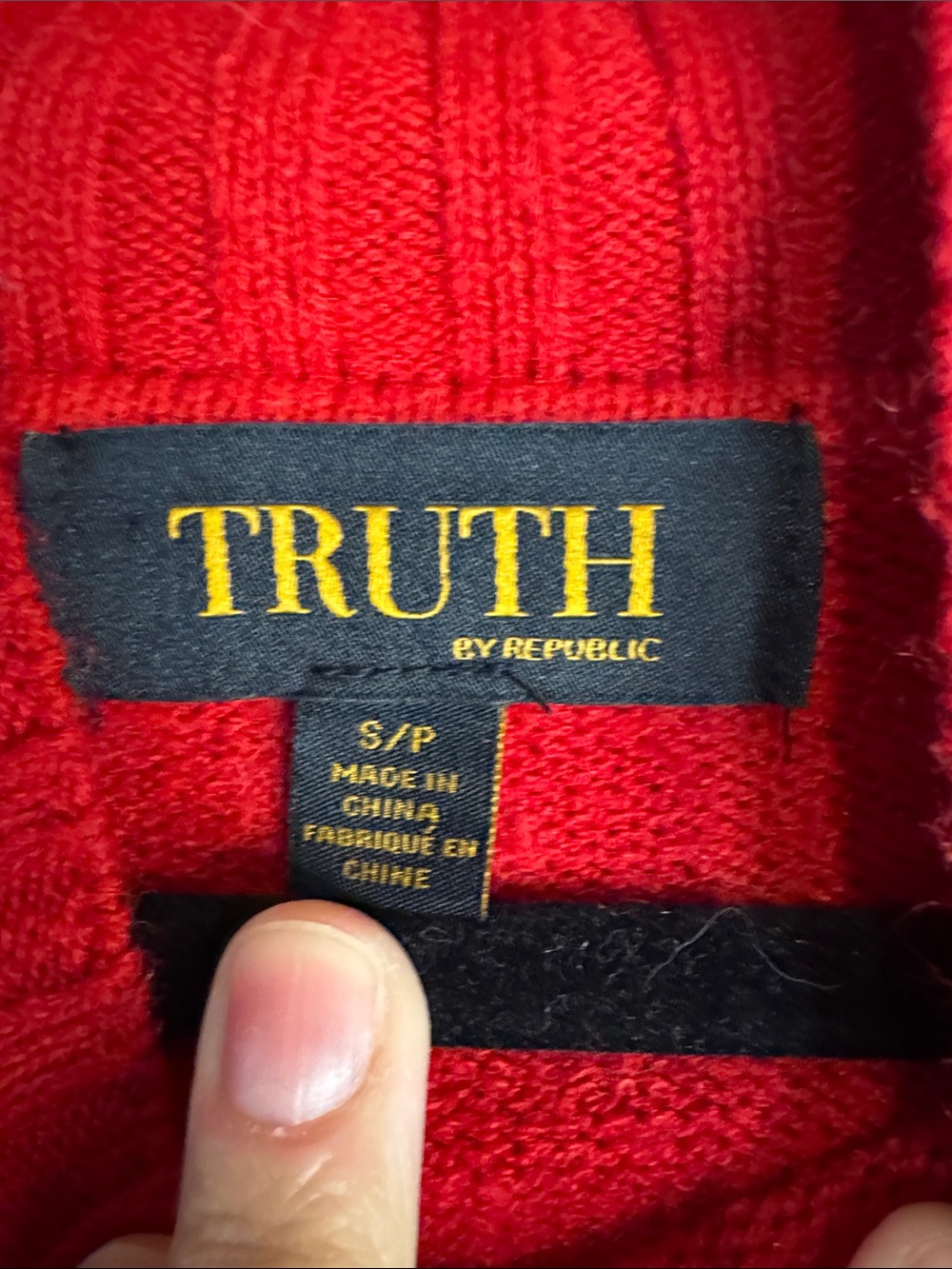 Truth by Republic Nordstroms Women's Red Ribbed Turtleneck Sweater - Picture 2 of 8